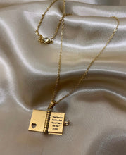 Load image into Gallery viewer, Mosque Quran Quotes Book Necklace