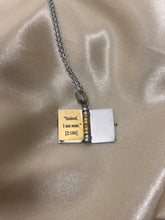 Load image into Gallery viewer, Mosque Quran Quotes Book Necklace