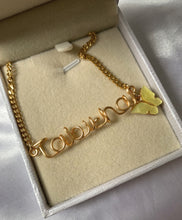 Load image into Gallery viewer, Gold Butterfly Name Necklace
