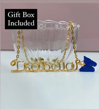 Load image into Gallery viewer, Gold Butterfly Name Necklace