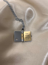 Load image into Gallery viewer, Mosque Quran Quotes Book Necklace