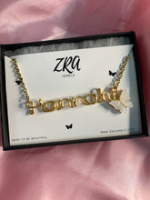 Load image into Gallery viewer, Gold Butterfly Name Necklace