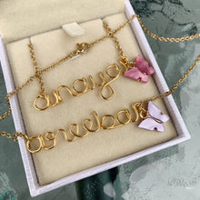 Load image into Gallery viewer, Gold Butterfly Name Necklace