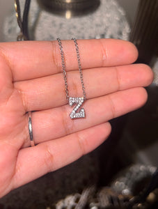 Bubble Diamante Letter Necklace