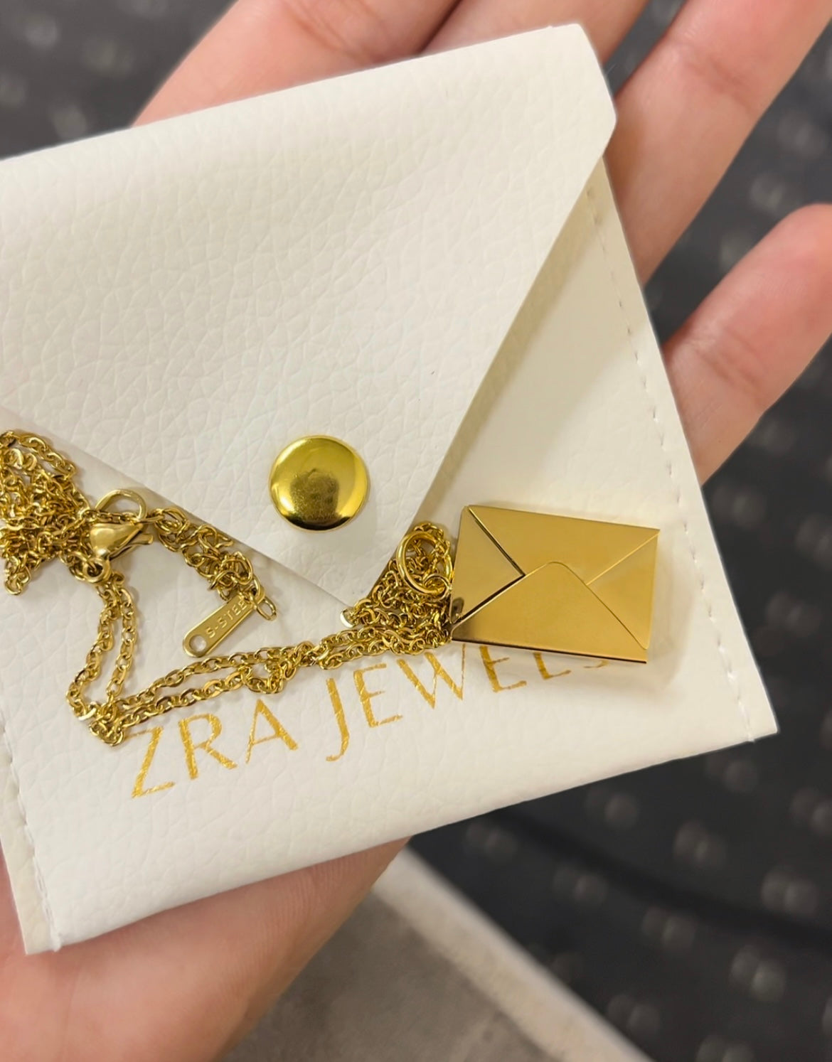 Buy KRYSTALZ Custom Envelope Necklace for Women Envelope Necklace with  Message Engraving I Love You Letter Locket Necklace Jewelry Gifts for Women  (Gold) at Amazon.in