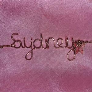 Rose-Gold Butterfly Name Necklace