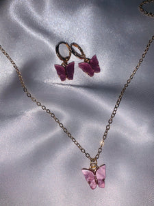 Dainty Butterfly Necklace & Earrings