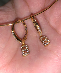 Initial Earrings 18k Gold
