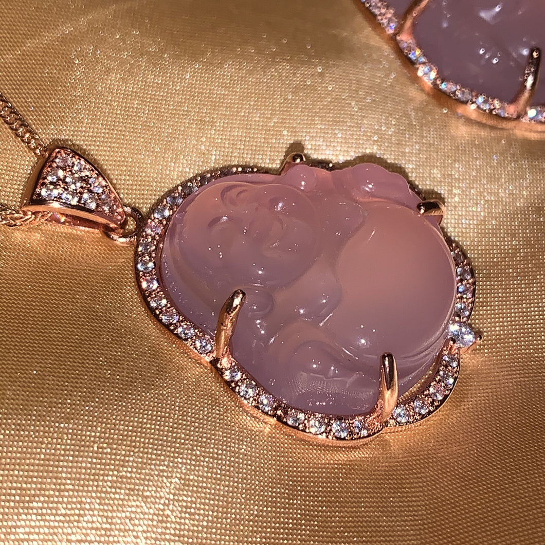 Buddha Rose Quartz Necklace - S925 Stamped