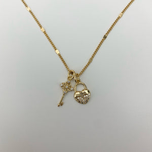 Jolie Lock and Key Necklace *18k Gold Plated