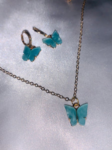 Dainty Butterfly Necklace & Earrings