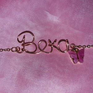 Rose-Gold Butterfly Name Necklace