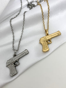 Gun Shape Necklace *Silver and Gold