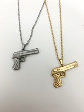 Load image into Gallery viewer, Gun Shape Necklace *Silver and Gold
