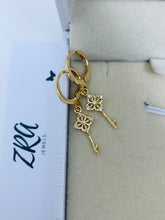 Load image into Gallery viewer, Key Earrings *18k Gold Plated
