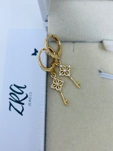 Key Earrings *18k Gold Plated