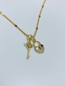 Jolie Lock and Key Necklace *18k Gold Plated