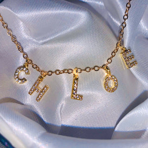 Gold Diamanté Name Necklace
