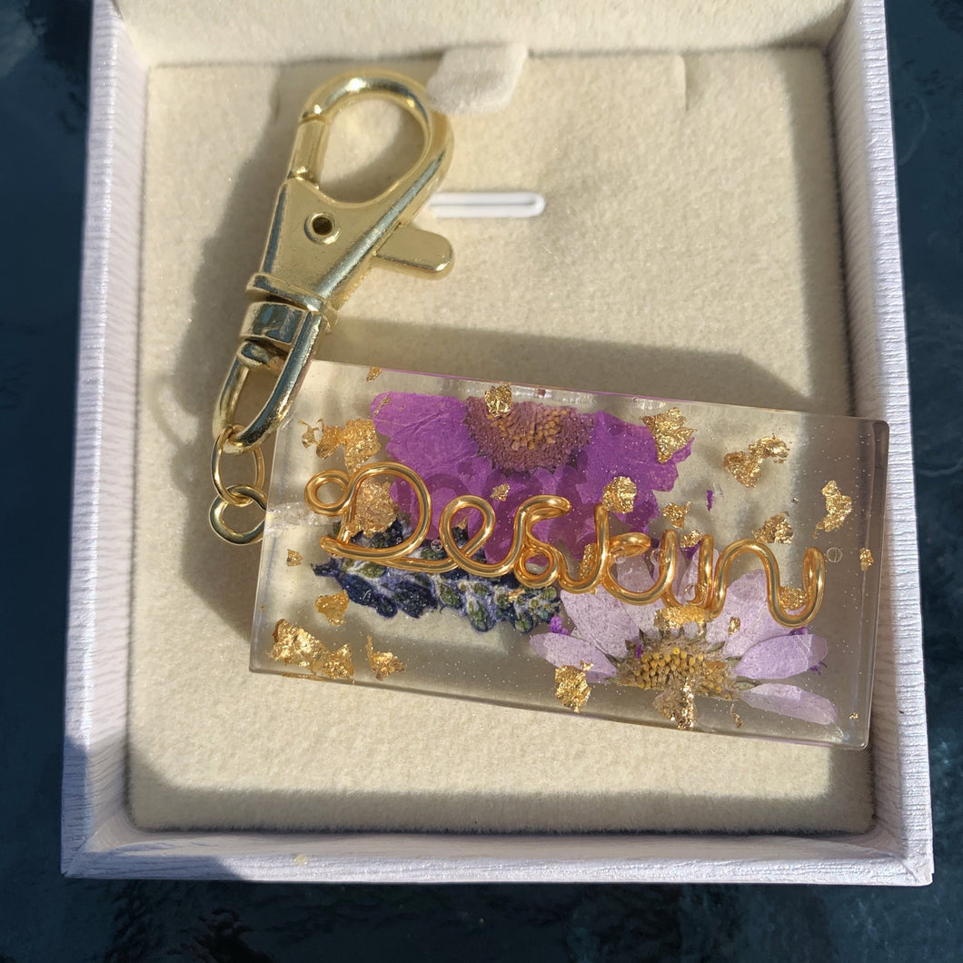 Personalised Flower Keychain
