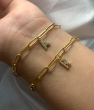 Load image into Gallery viewer, Paper Clip Letter Bracelet - Gold
