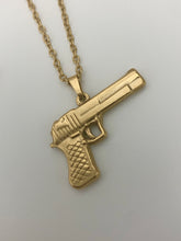 Load image into Gallery viewer, Gun Shape Necklace *Silver and Gold
