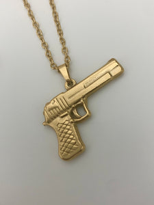 Gun Shape Necklace *Silver and Gold