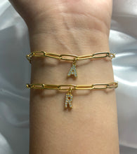 Load image into Gallery viewer, Paper Clip Letter Bracelet - Gold
