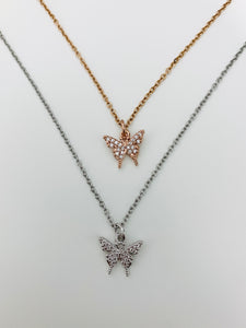 Bella Butterfly Necklace *Rose Gold and Silver*