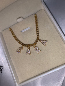 Luxe Diamanté Name Necklace